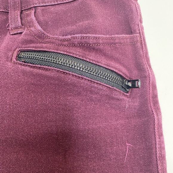 Rock & Republic maroon jeans size 12 women side zippers - Picture 5 of 7